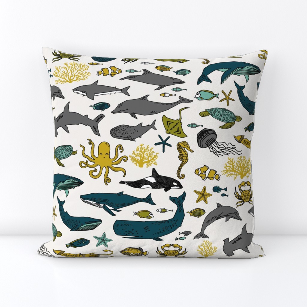 ocean // kids ocean nautical summer fish whale octopus kids crabs