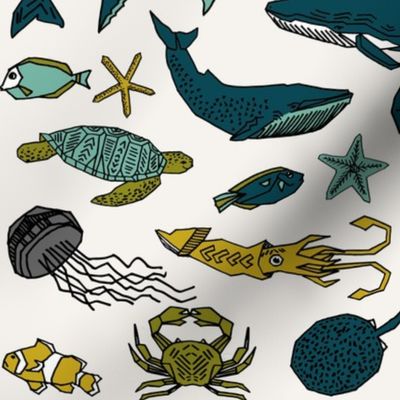 ocean // kids ocean nautical summer fish whale octopus kids crabs