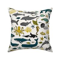 ocean // kids ocean nautical summer fish whale octopus kids crabs