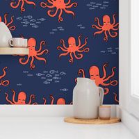 octopus // kids ocean nautical summer fish 