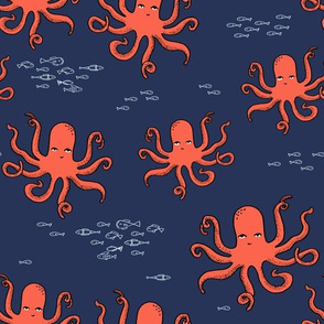 octopus // kids ocean nautical summer fish 