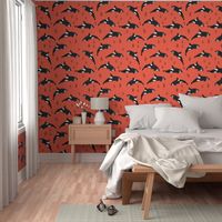 orca whales // ocean kids nautical summer kids orange coral baby nursery