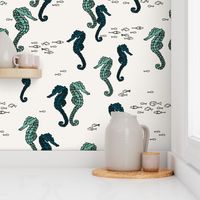 seahorse // nautical ocean kids summer blue 