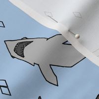 shark // shark fabric sharks shark print blue and grey boys room kids fabric kids fashion print andrea lauren fabric