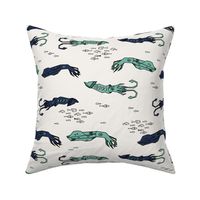 squid // ocean nautical summer kids animals blue fish