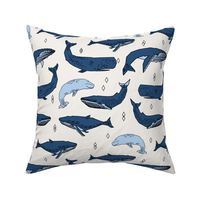 whales // ocean nautical animals kids blue 