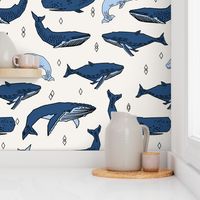 whales // ocean nautical animals kids blue 