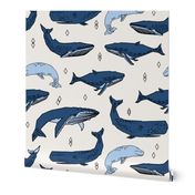 whales // ocean nautical animals kids blue 