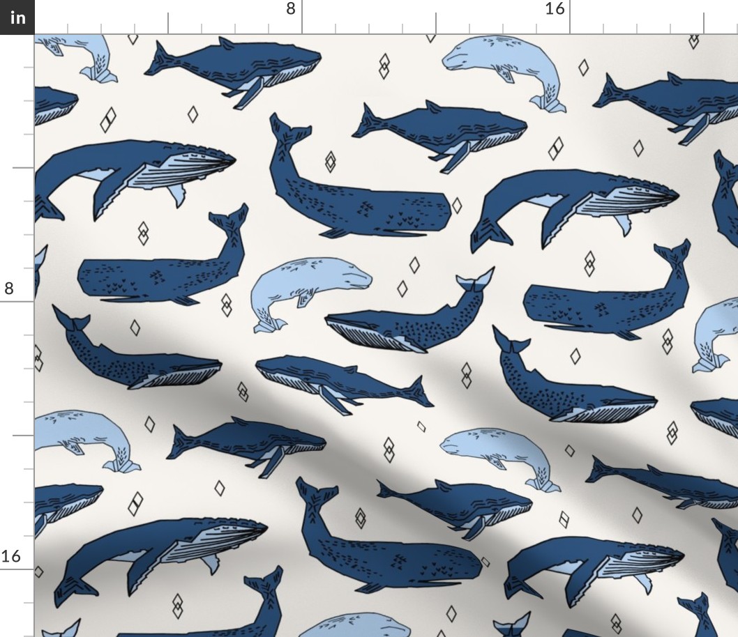 whales // ocean nautical animals kids blue 