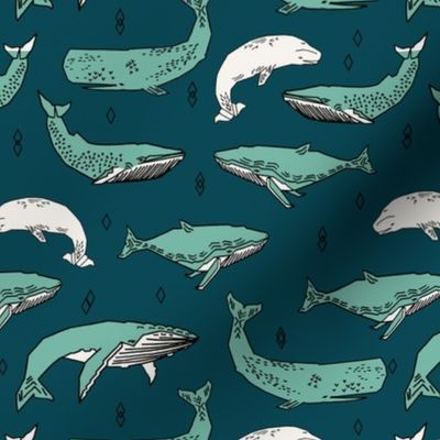 whales // ocean nautical summer kids animals blue water