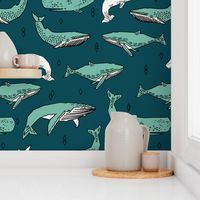 whales // ocean nautical summer kids animals blue water