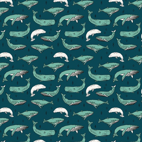 whales // ocean nautical summer kids animals blue water