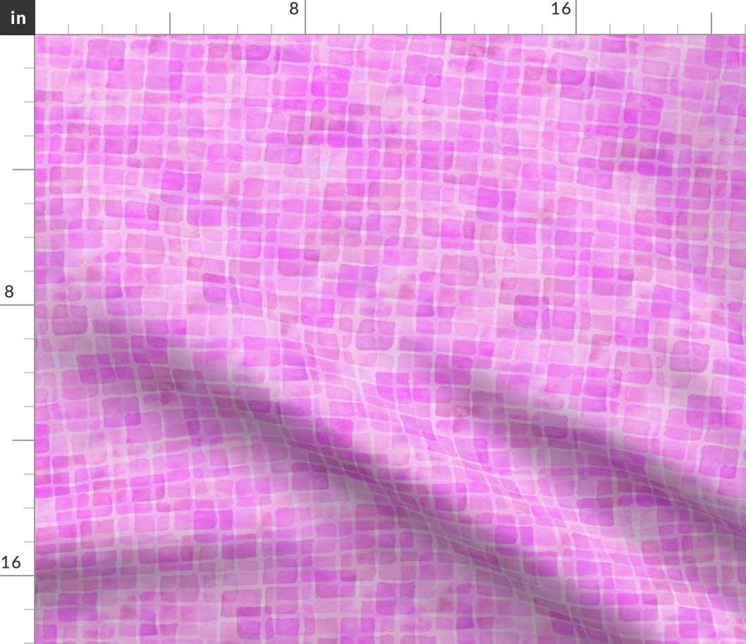 double watercolor squares in orchid