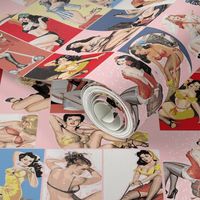 vintage sexy pin ups on pink