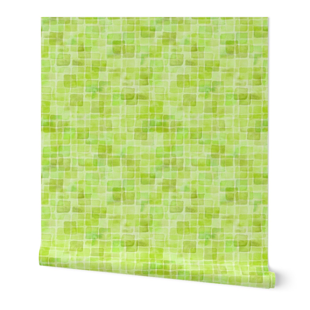 double watercolor squares in spring green