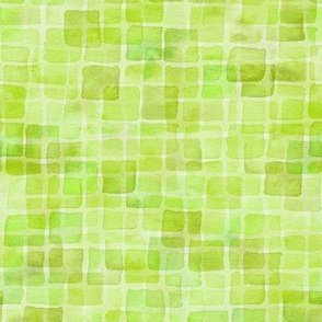 double watercolor squares in spring green