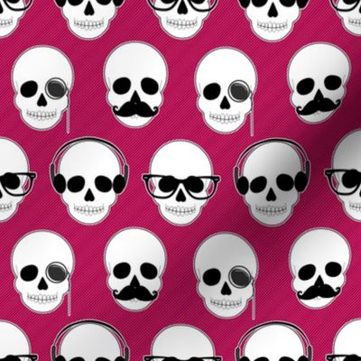 Hipster Skulls Pattern PInk