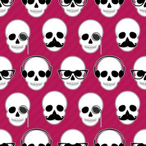 Hipster Skulls Pattern PInk