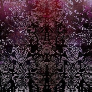 Plum Damask, deep reds, moody romantic, Regency wallpaper