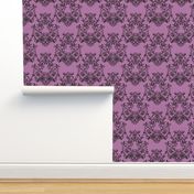 Sugar Skull Sphynx Cat Damask Purple 