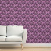 Sugar Skull Sphynx Cat Damask Purple 