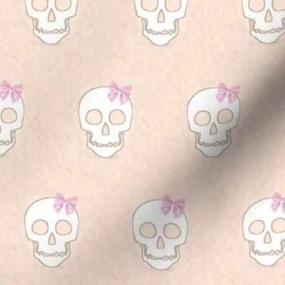 Skull with pink bow