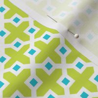 Cross Section Pattern Lime and Turquoise