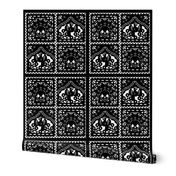 Papel Picado black on white ground