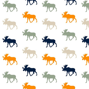 Multi Moose // Navy/Orange/Sage/Tan