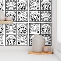 Papel Picado white on black ground