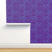 Papel Picado purple on blue ground