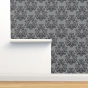  Sugar Skull Sphynx Cat Damask Grey