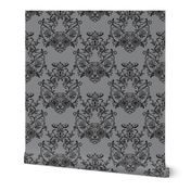  Sugar Skull Sphynx Cat Damask Grey