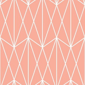 Diamond Grid - Coral