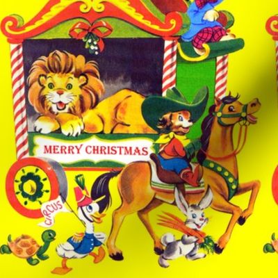vintage retro kitsch christmas animals train owls mouse mice dogs lions cowboys horses rabbits carrots ducks geese goose tortoise turtles parade