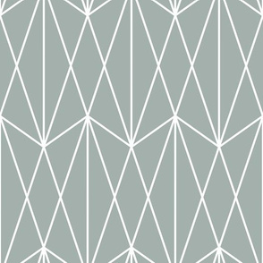 Diamond Grid - Teal Gray