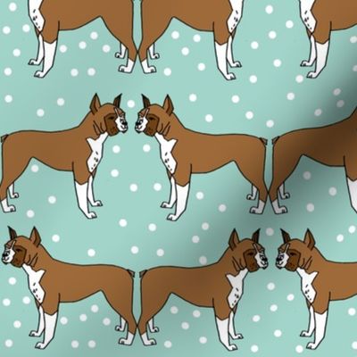 boxer dog // dog pet dog dog breed mint cute dog illustration seamless hand drawn dog pattern