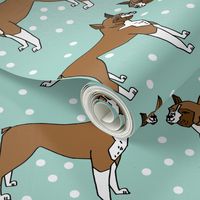 boxer dog // dog pet dog dog breed mint cute dog illustration seamless hand drawn dog pattern