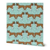 boxer dog // dog pet dog dog breed mint cute dog illustration seamless hand drawn dog pattern