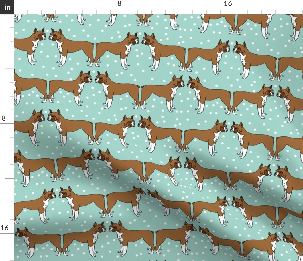 boxer dog // dog pet dog dog breed mint cute dog illustration seamless hand drawn dog pattern