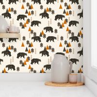 bear // forest woodland camping trees outdoors boys design