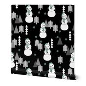 Snowman - Black/Pale Turquoise by Andrea Lauren