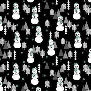 Snowman - Black/Pale Turquoise by Andrea Lauren