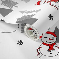 Snowman - White Background by Andrea Lauren