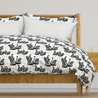 swans // black and white birds bird swan pond girls sweet baby nursery