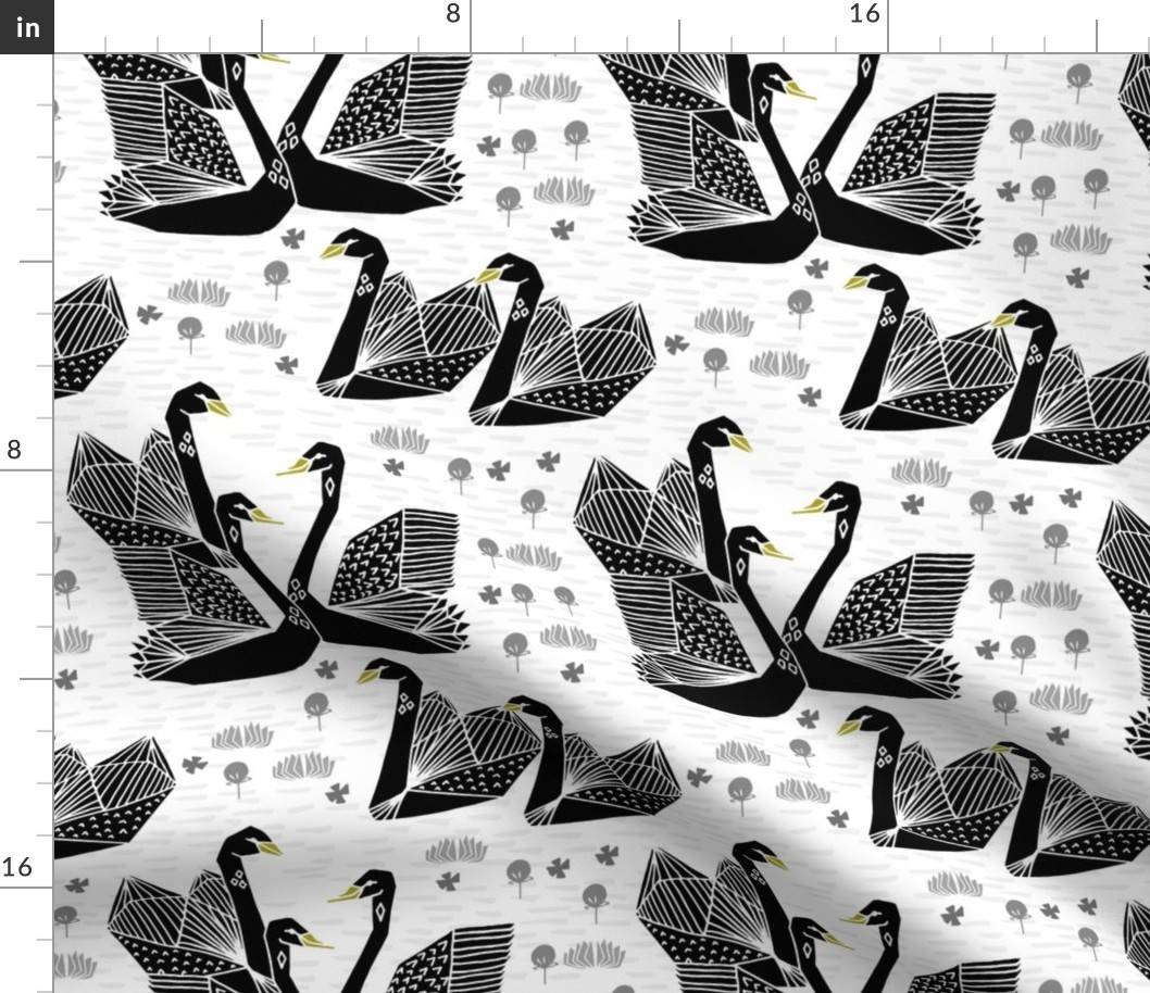 swans // black and white birds bird swan pond girls sweet baby nursery