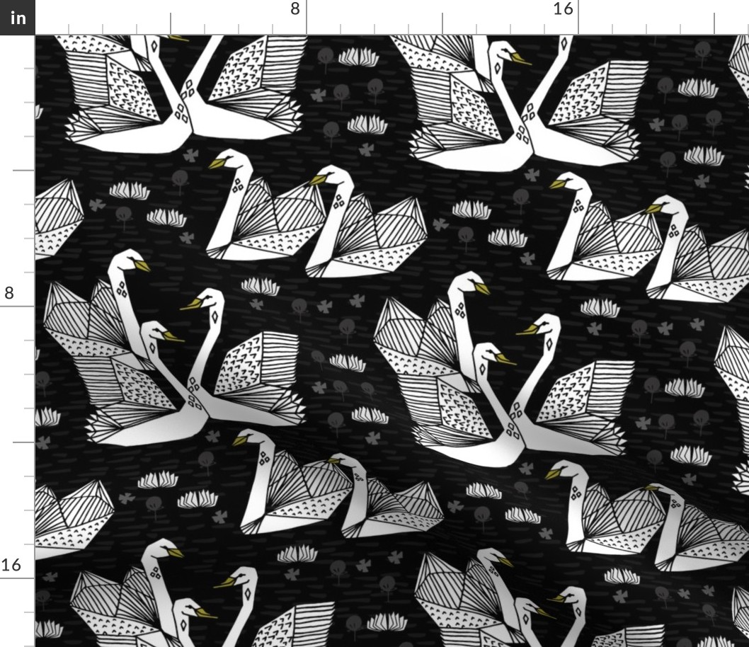 swans // black and white swans black background girls sweet lily water lilies ponds black and white baby nursery