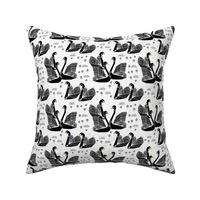 swans // black and white swans girls sweet birds lily origami 