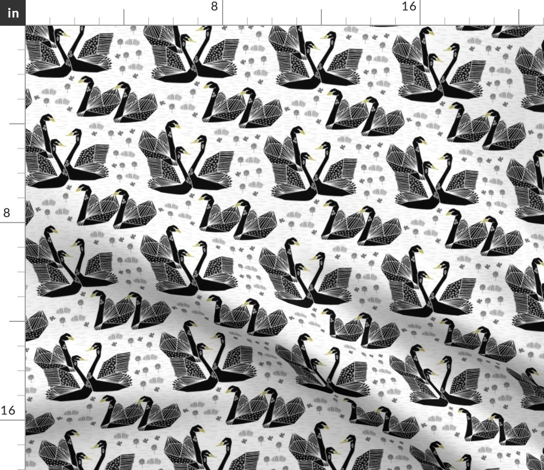 swans // black and white swans girls sweet birds lily origami 