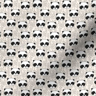 panda // mini panda head cute panda faces panda bear kawaii illustration scandi panda fabrics